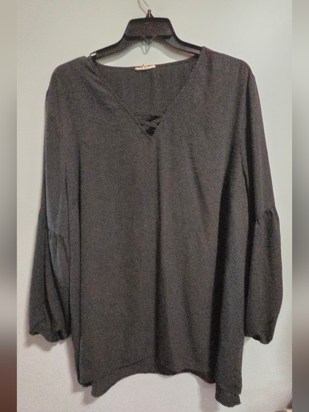 Maurices Black Balloon-Sleeve Long Sleeve Top